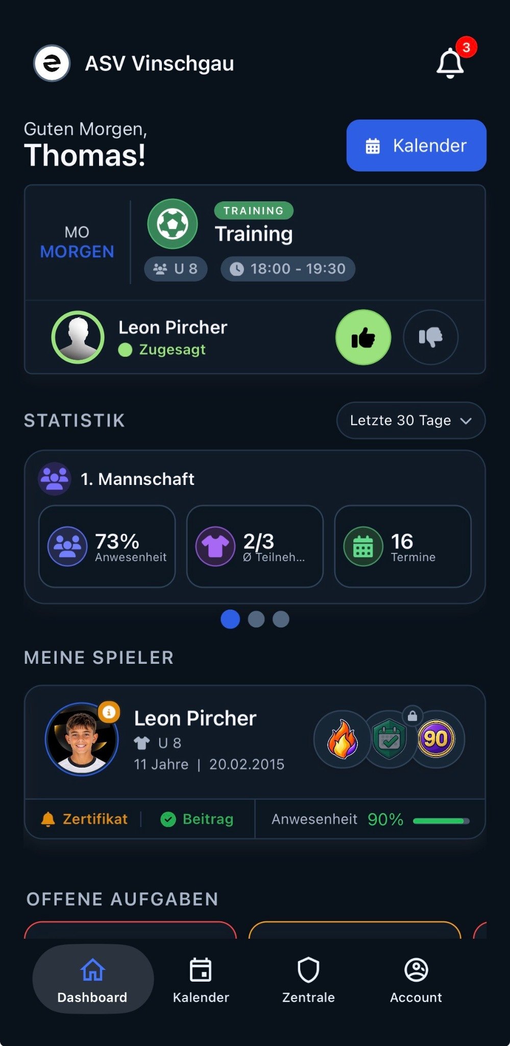 Evolve Sports Dashboard
